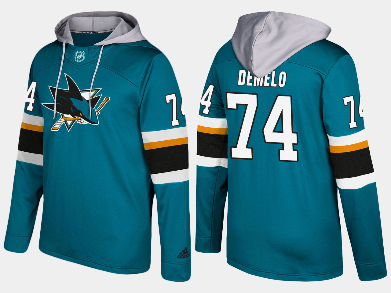 NHL Men San Jose sharks #74 dylan demelo blue hoodie